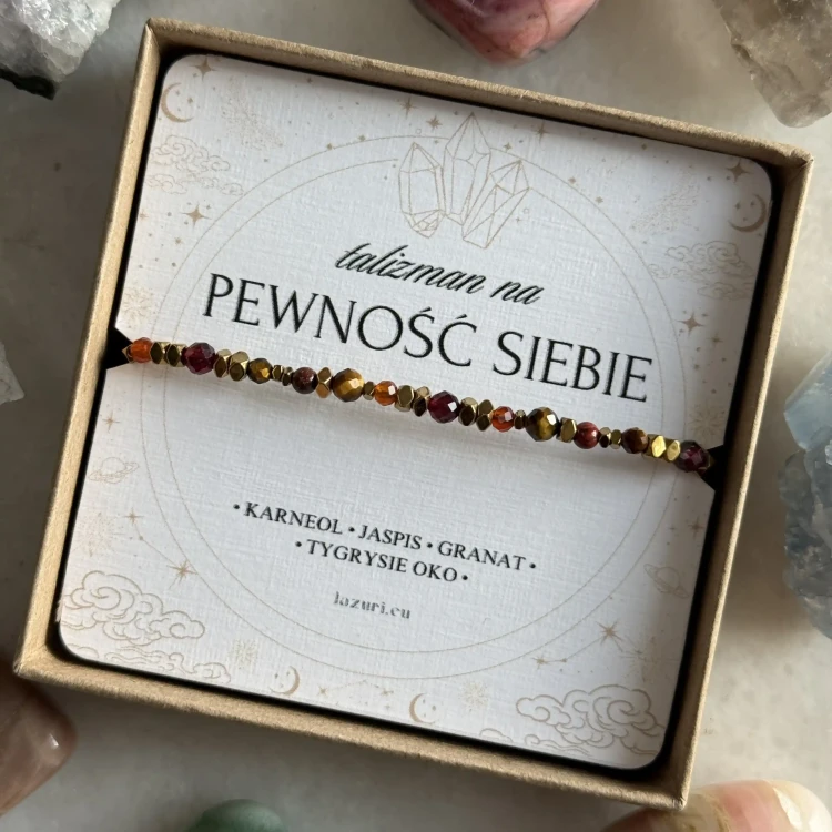 Elegancki talizman z kamieni naturalnych na pewność siebie