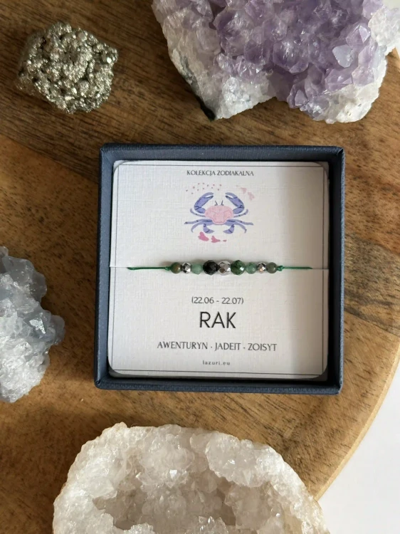 Amulet dla Raka z kamieni naturalnych w wersji srebrnej