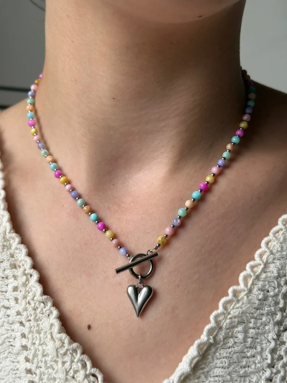 Modna biżuteria handmade soft girl z masy perłowej ze srebrnym wykończeniem