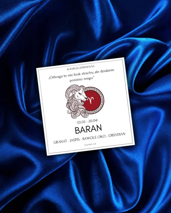 Dedykacja dołączona do męskiej bransoletki zodiakalnej Baran