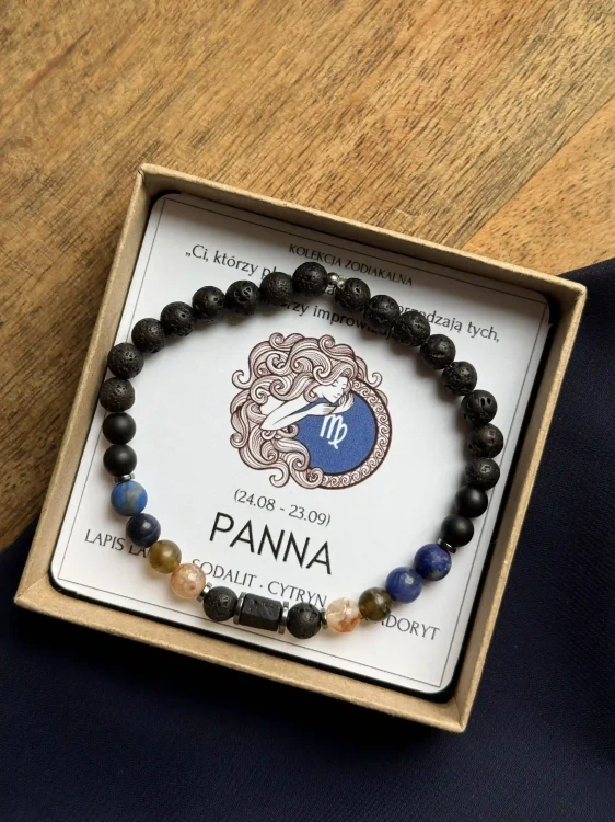 Bransoletka Zodiak Panna Unisex Lazuri – lapis lazuli i labradoryt.