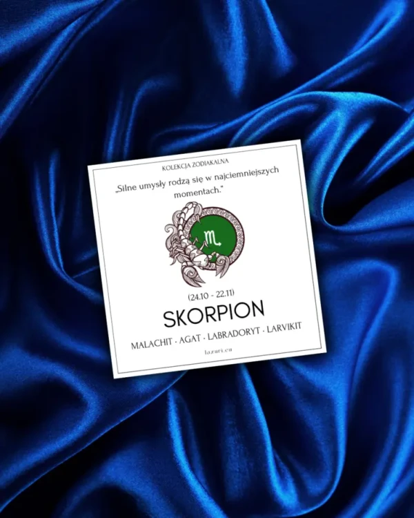 Dedykacja dołączona do bransoletki zodiakalnej dla Skorpiona