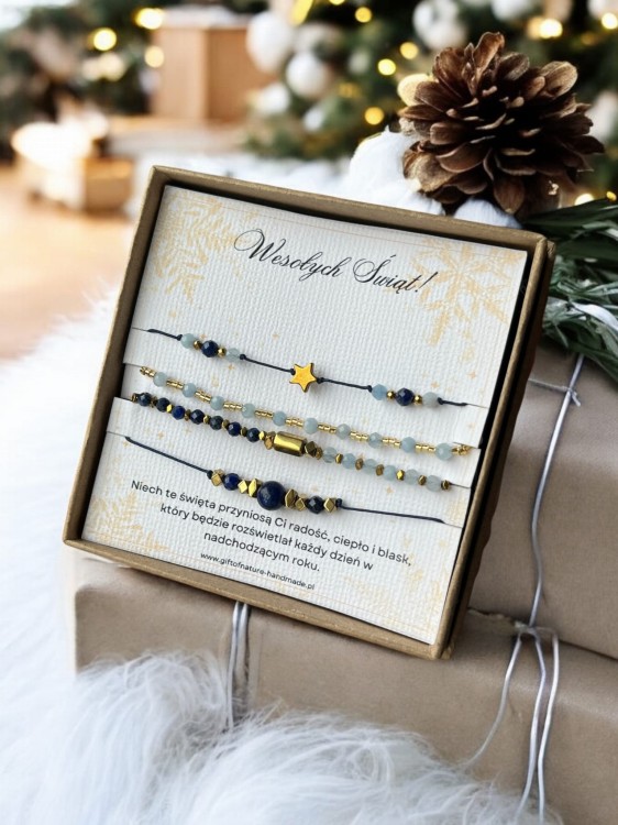 Niebieski zestaw bransoletek z lapis lazuli i akwamarynem – kolory harmonii.